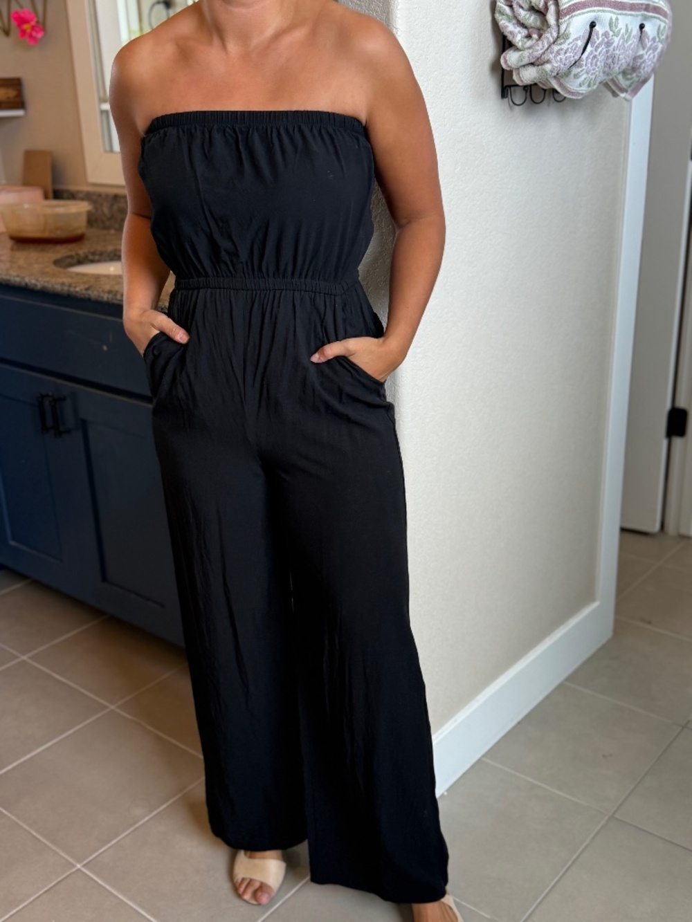 Forever 21 Black Strapless Jumpsuit